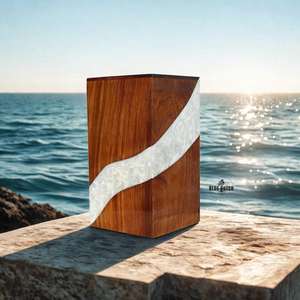 Caja de Joyería de Resina con Diseño de Olas Marinas para Sala de Estar - Diseño Moderno y Lujoso 40x40x25cm - Product Image 2