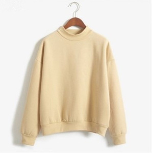 Sweat-shirt en tricot gris à col rond pour femme, coupe classique, manches longues, décontracté, pour l'automne, 100% coton, respirant, couleur unie - Product Image 5
