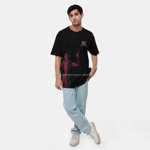 Nardon Apparel Camiseta de alta calidad con estampado digital negro para hombre, camisa informal, camisa de manga corta de algodón puro pesado - Product Image 4