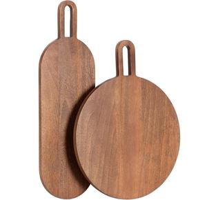 Tabla de cortar cuadrada de madera de acacia con asa, duradera, apta para lavavajillas, para servir queso y alimentos en la cocina, venta directa de fábrica india - Product Image 1