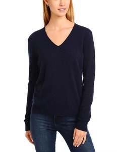 เสื้อสเวตเตอร์ถักคอวีพิมพ์ลายตามสั่งสำหรับผู้หญิง สวมใส่สบายๆ มีโลโก้ด้านหน้า เหมาะสำหรับฤดูใบไม้ร่วง/ฤดูหนาว - Product Image 6