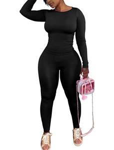 Conjunto deportivo de dos piezas para mujer, chándal con cremallera y manga larga, ropa deportiva - Product Image 3