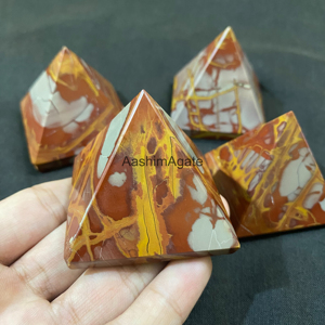 หินคริสตัลพีระมิดแจสเปอร์นูเรน่าธรรมชาติ หินเจียระไนทรงพีระมิด สำหรับบำบัดและตกแต่ง ขายส่ง - Product Image 1