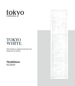 Carreaux muraux en céramique de qualité supérieure Tokyo White |   Design élégant en briques blanches |   Finition brillante |   75×300 mm - Product Image 5