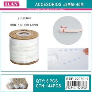 Cinturino elastico Ilan 3 mm x 40 m bianco per accessori da cucito e artigianato - Product Image 3