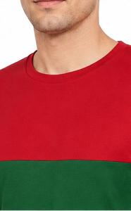 Camiseta Casual de Punto para Hombre, Cuello Redondo, Manga Corta, Transpirable, con Logotipo Frontal en Rojo, Verde y Negro, Corte Regular, Diseño Sólido - Product Image 5