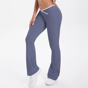 <b>Women</b> Modern Flare Pants Custom Logo High Waist <b>Stretch</b> Bell Bottom <b>Trousers</b> for Casual Streetwear Fashion, Boutique Apparel - Product Image 3