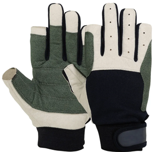 Guantes de Vela Extra Duraderos XL, Protección de Poliéster con Palma de Cuero Antideslizante, Tejido Resistente a la Intemperie para una Comodidad Confiable - Product Image 6