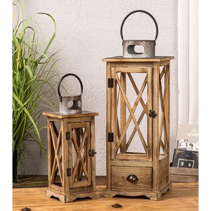 Porte-bougie rustique en bois de pin avec insert en verre - Décoration artisanale pour la maison - Vente en gros - Product Image 4