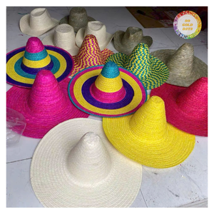 Manufacture Price Multicolor Seagrass Cowboy <b>Hat</b> /Custom Logo Brand Handicraft Unisex Fishing Casual <b>Wedding</b> Party - Product Image 5