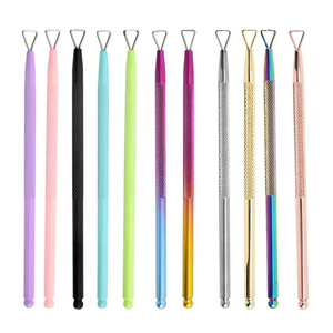 Lime à ongles en acier inoxydable 11 couleurs, éliminateur de peaux mortes, repousse-cuticules, dissolvant de vernis à ongles, outils de manucure et de coupe - Product Image 1