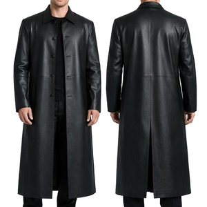 Abrigo de Cuero para Hombre de Alta Calidad, Chaqueta de Cuero Genuino Resistente al Viento, Material de Alta Calidad, Logotipo Personalizado, Proveedor de Pedidos al por Mayor - Product Image 1