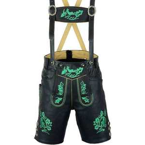 Lederhosen classiques bavaroises noires, tenue traditionnelle pour l'Oktoberfest, tailles européennes 46 à 62, en stock - Product Image 3