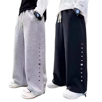 Pantalon de survêtement pour garçons, coupe droite, 100 % coton tricoté, avec logo personnalisé, uniforme scolaire, écologique, respirant, anti-plis, ODM