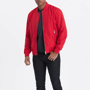 Blouson bomber pour homme en nylon 100% uni, couleur unie, fermeture éclair, vêtements d'automne, blousons bomber pour homme, blouson bomber pour homme personnalisable - Product Image 2