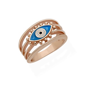 Wholesale Blue Enamel <b>Evil</b> <b>Eye</b> Lucky Protection <b>Rings</b> Fashion Stackable Gold Plated 925 Sterling Silver Gift <b>Rings</b> - Product Image 1