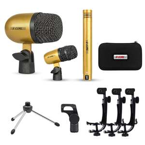 Kit de Micrófonos Profesionales de 5 Núcleos para Conga, Snare y Tom, con Conexión XLR, Cardioide y Unidireccional - Product Image 1