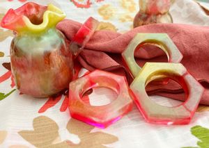 Hermosos Anillos de Servilleta de Resina para la Mesa de la Cena Familiar, que Realzan la Cena Diaria con un Toque Decorativo - Product Image 2