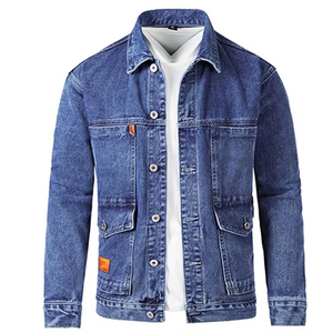 Chaqueta de Mezclilla para Hombre al por Mayor, Color Sólido, Casual, Cierre de Botón, Corte Ajustado, Algodón, Prenda Exterior de Alta Calidad, Moda Personalizada - Product Image 5