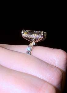 Anillo de Aniversario de Moissanita con Corte Radiante de 5CT, Anillo de Compromiso de Plata Esterlina 925, Anillo Solitario de Diamante, Regalos de Aniversario, Boda - Product Image 3