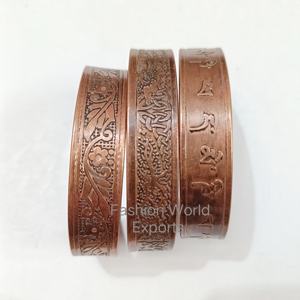 ชุดกำไลข้อมือทองแดงบริสุทธิ์3ชิ้นทำมือมีสไตล์น้ำหนักเบาและสวมใส่สบายสำหรับสวมใส่ในชีวิตประจำวัน - Product Image 5