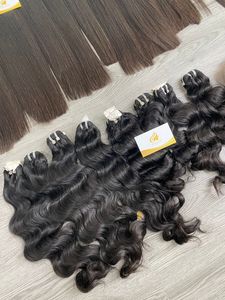 Extensions de Cheveux Naturels Vierge Vietnamiens Non-Remy 100% Blanches, Style Lisse Ondulé, Toutes Couleurs, Qualité Supérieure, Prix de Gros - Product Image 6