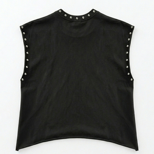 Débardeur en coton épais sans manches à épaules tombantes, personnalisé, vintage, délavé, clouté, avec motif Dashing Boy, style streetwear, vierge - Product Image 4