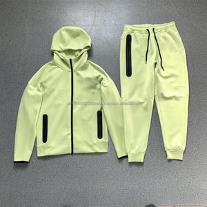 Conjunto Deportivo de Hombre, Estilo Europeo, Original, 11 Materiales, Felpa Negra Tecnológica, Grueso, para Invierno y Primavera, 2 Piezas, Chaqueta y Pantalones, Tallas M-2XL - Product Image 4