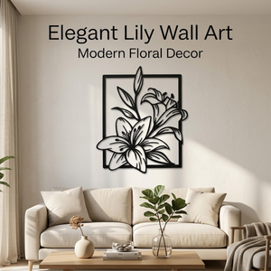 Décoration murale en métal de fleurs de lys de qualité supérieure avec un design floral découpé au laser de précision pour la décoration murale moderne de la maison, du bureau, du café et de l'hôtel - Product Image 3