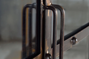 Armario de Dormitorio de Estilo Clásico Vintage, Armario de Metal y Madera Maciza con Puertas de Vidrio, Armario de Estilo Antiguo - Product Image 5