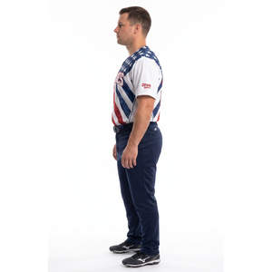 Uniforme Deportivo Personalizado Sublimado 100% Poliéster para Hombre, Uniforme Patriótico de Béisbol con Nombre del Jugador, Fabricante OEM - Product Image 3