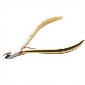 Stainless Steel Luxury Nail Clipper Wide Jaw Opening Customized Made <b>Half</b> Golden Color Non <b>Slip</b> Handle Cuticle Nail Nipper - Product Image 1