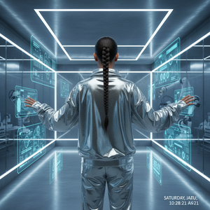 Sudadera Personalizada de Alta Gama con Efecto Metal Líquido Plateado para Mujer, Invierno/Otoño, 100% Algodón, Gruesa, Estilo Futurista y Tecnológico - Product Image 3