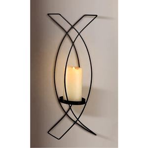 Portavelas montado en la pared de Color negro moderno, decoración elegante, decoración de iluminación, decoración del hogar, vela de Metal, soporte votivo, llegada caliente - Product Image 2