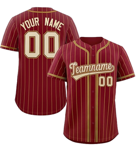 Custom Pinstripe <b>Baseball</b> Jersey Personalized Team Name Number Button Down Hip Hop Sports Shirt for Men Women Youth OEM ODM - Product Image 1