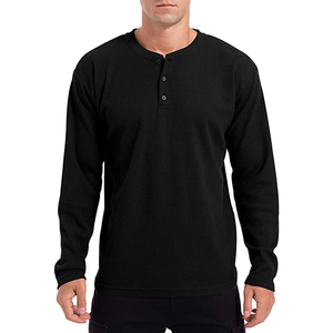 Men's <b>Long</b> <b>Sleeve</b> <b>White</b> Cotton Henley <b>Shirt</b> Regular Fit O-neck Men's jersey <b>t</b>-<b>shirt</b> Casual style top - Product Image 4