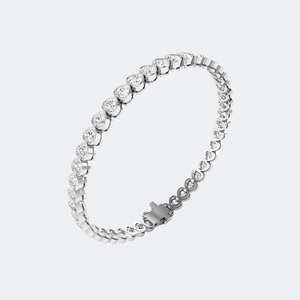 Pulsera de tenis con diamantes engastados en bisel en forma de corazón de 7.00 quilates de peso total - Product Image 5