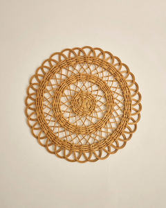 Set de table rond en rotin tressé en spirale, fait main, artistique, naturel, écologique, décoratif, vente en gros, OEM, ODM - Product Image 1