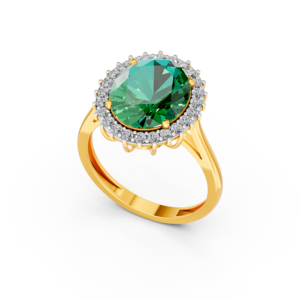 Anillo de Oro Sólido de 14K, 9K, 10K, 18K con Gema de Laboratorio de 5 Quilates, Certificado IGI, Joyería Fina Ética, Fabricante Mayorista RJC OEM ODM R102085 - Product Image 1