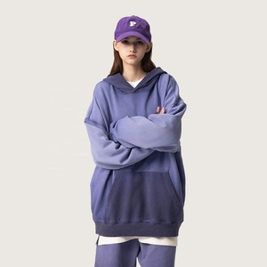 High Quality 420gsm 100% Cotton Dip-Dyed Ombre Gradient Loungewear Comfy Casual Oversized <b>Couple</b> <b>Matching</b> Pullover <b>Hoodie</b> Set - Product Image 6
