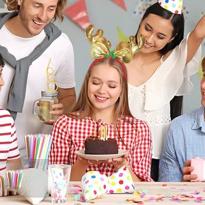 Serre-têtes de Noël, pinces en forme de bois de renne et chapeaux de Père Noël, ensemble de 12 pièces - Product Image 4