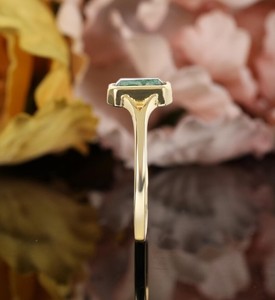 <b>Emerald</b> Cut Moss Agate Sterling <b>Silver</b> Vintage Engagement <b>Ring</b> Unique Bridal Promise <b>Ring</b> Handmade Wedding Jewelry Luxury Party - Product Image 2