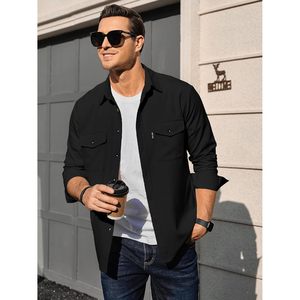2025 <b>Men's</b> Casual <b>Striped</b> <b>Long</b> <b>Sleeve</b> <b>Shirts</b> Button Down Wrinkle-Free Lightweight Flap Pockets ODM Design - Product Image 1