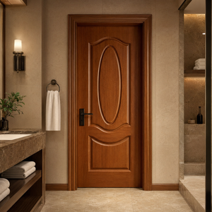 Puerta Interior de Madera Sólida Elegante, Diseño Tradicional, Acabado de Superficie, Operación Manual, Uso en Dormitorios - Product Image 4