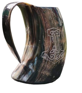 Mug à bière en corne de buffle de qualité supérieure, moderne et écologique, idéal pour les festivals - Product Image 2