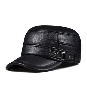 Brown Leather <b>Flat</b> <b>Cap</b> Adjustable Men's Casual Hat Four Seasons Adult Style - Product Image 5