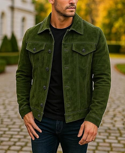 <b>Men</b>’s Premium Faux Suede <b>Jacket</b> <b>Lightweight</b> Fashion Coat with Soft Inner Lining and Modern Slim Fit Design Trendy Suede - Product Image 6