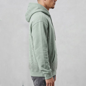Sweats à capuche élégants avec strass, design de logo personnalisé, haute qualité, coton mélangé, pour un usage quotidien décontracté et un style streetwear. - Product Image 6