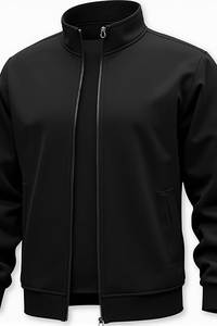 Veste noire zippée pour homme, col montant, vêtement d'extérieur décontracté, softshell, vêtement de travail - Product Image 3