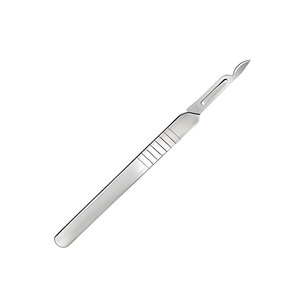 Mango de bisturí clínico con estructura metálica duradera, adecuado para disección, práctica quirúrgica y aplicaciones de laboratorio. - Product Image 1